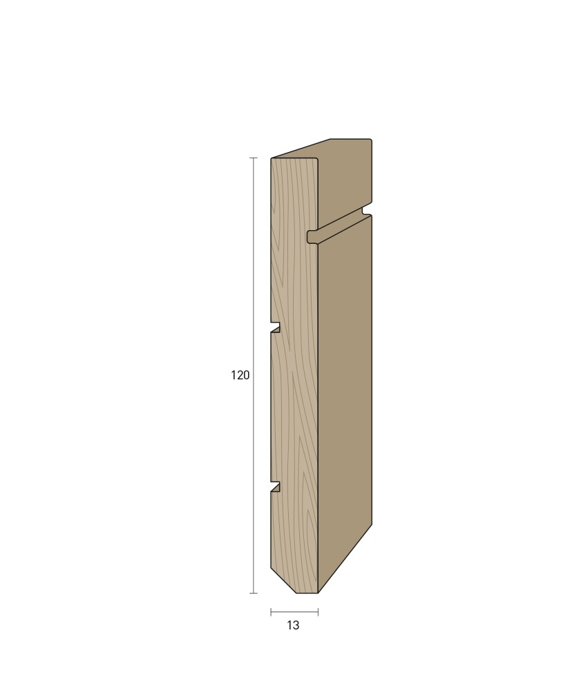 Massiccio 120x13 mm. (€/ML) Sagomato (Tiziano)
