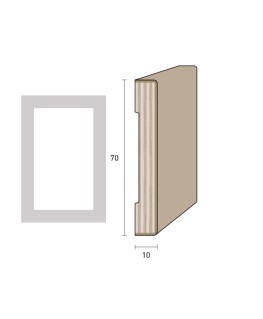 Coprifilo Porte 70x10 mm. (€/ML) Impiallacciato Smussato