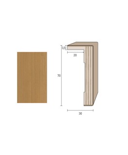 Coprifilo Porte 70x30 mm. (€/ML) con aletta Impiallacciato Smussato