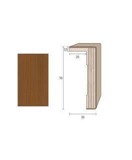 Coprifilo Porte 70x30 mm. (€/ML) con aletta Impiallacciato Smussato