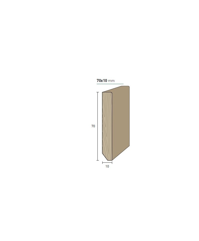 Massiccio 70x10 mm. (€/ML) Smussato