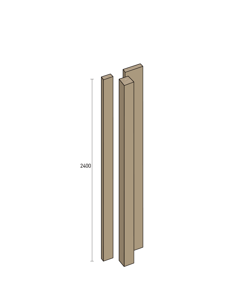 Listelli Ayous grezzo (Confezione) - H. 2400 mm.