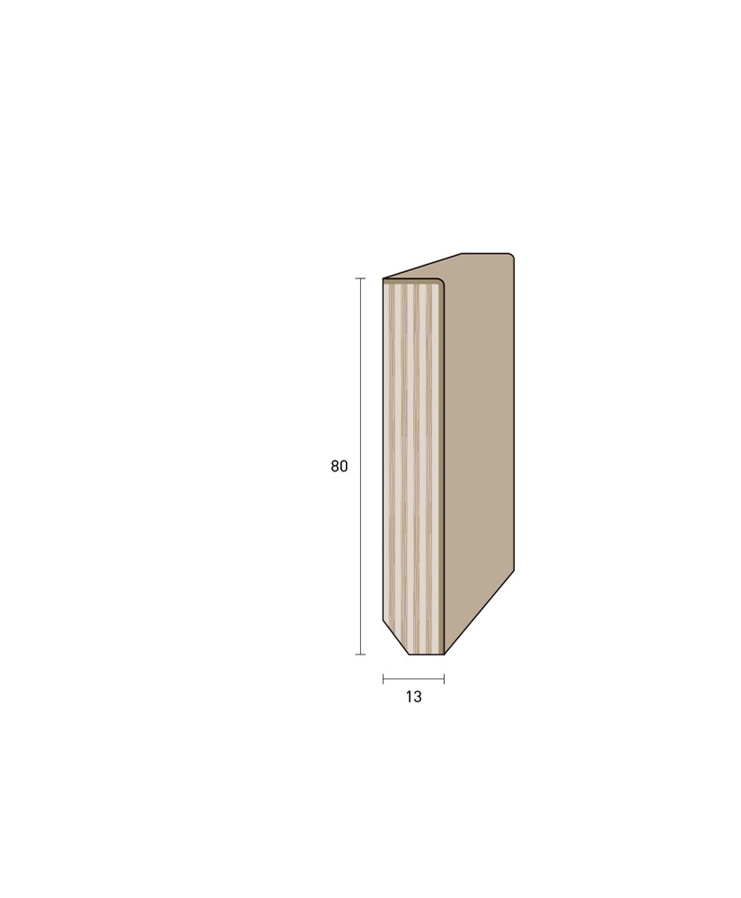 Impiallacciato 80x13 mm. (€/ML) Smussato