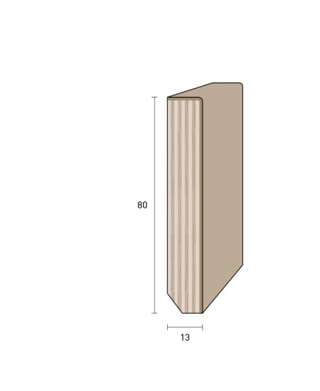 Impiallacciato 80x13 mm. (€/ML) Smussato