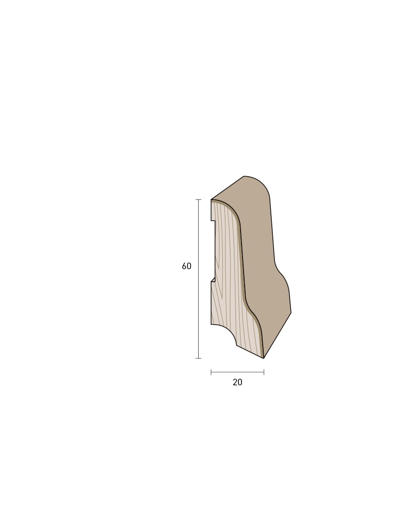 Impiallacciato 60x20 mm. (€/ML) Tipo Milano
