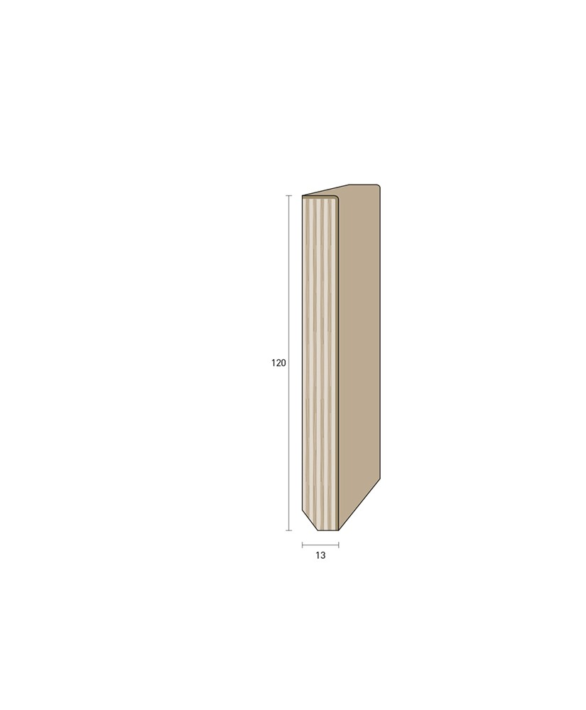Impiallacciato 120x13 mm. (€/ML) Smussato